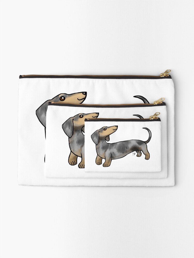 Alternate view of Smooth Coat Dachshund - Dappled Zipper Pouch