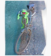 Bike Old Cycling Frog Kermit Poster