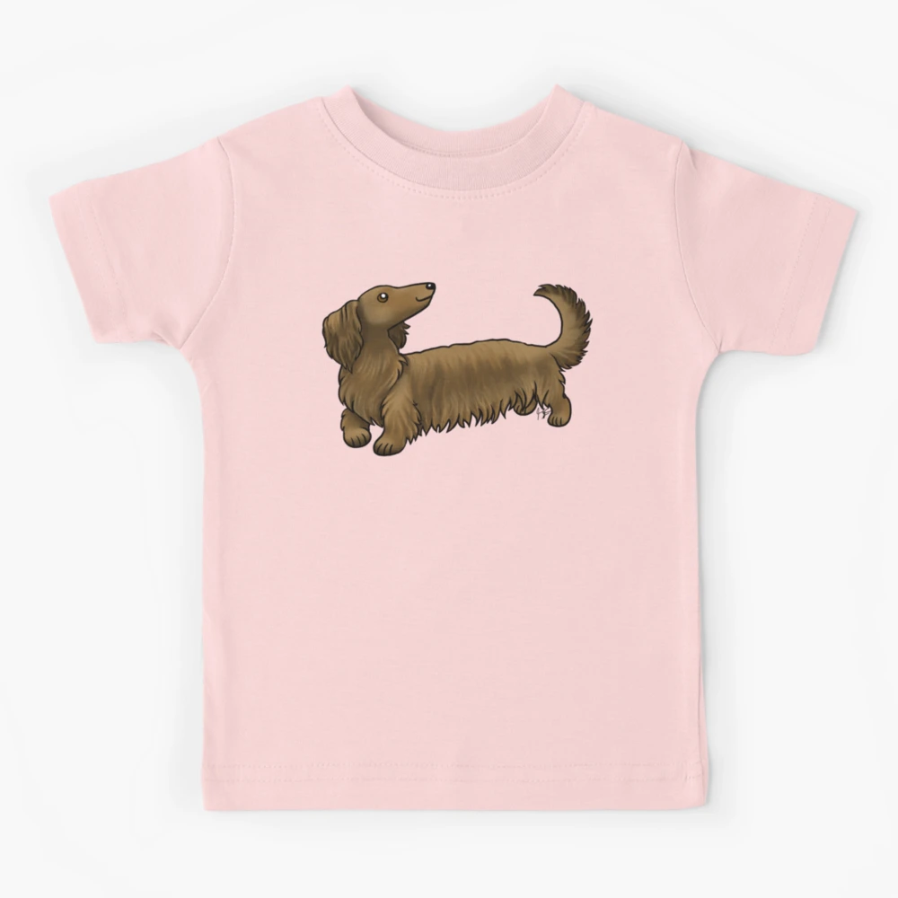 Tシャツ・カットソー [MARRON EDITION] Dachshund Graphic T-Shirt Black and Tan Long Haired Dachshund