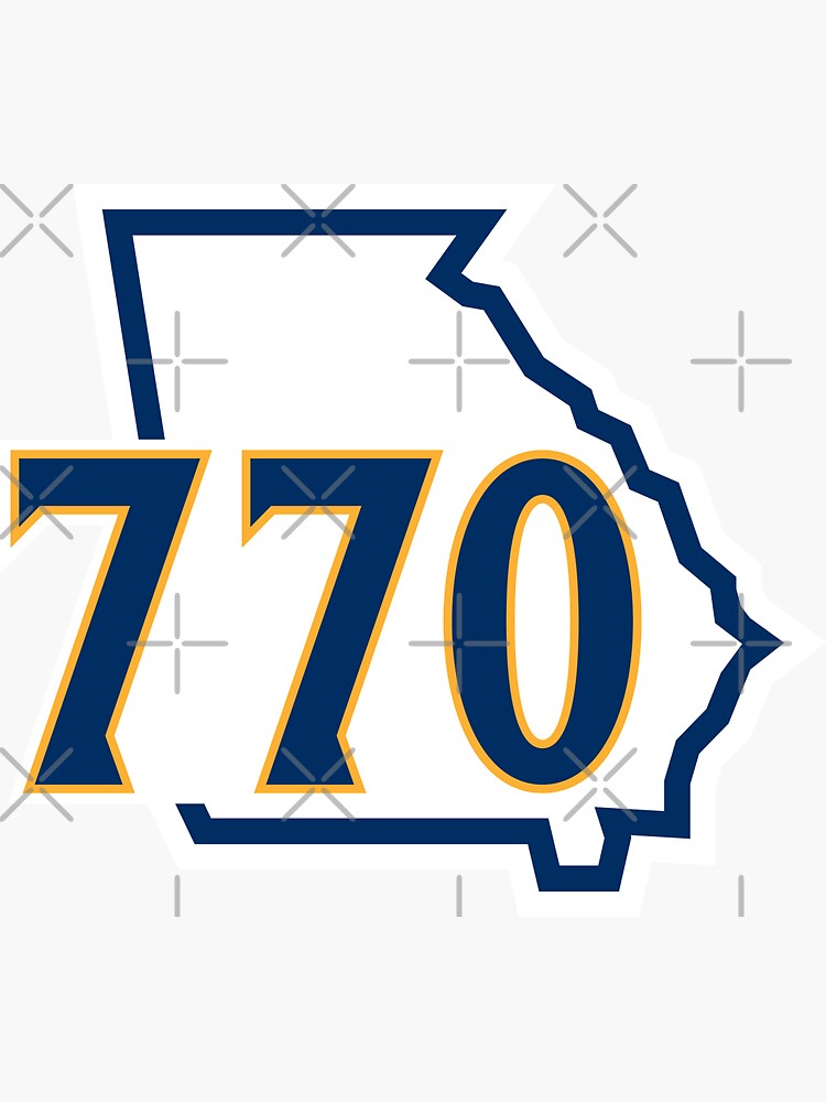 "770 Blueland Area Code on Sticker by SleepyLab Redbubble