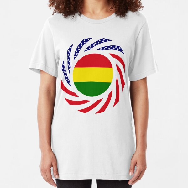 Bolivian American Multinational Patriot Flag Series Slim Fit T-Shirt