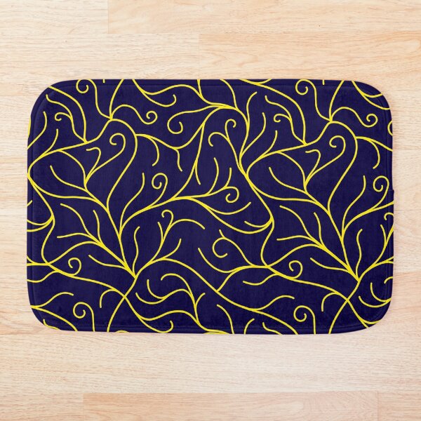 Blue Velvet, Golden Vines Bath Mat