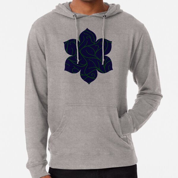 Blue Velvet, Green Vines Lightweight Hoodie