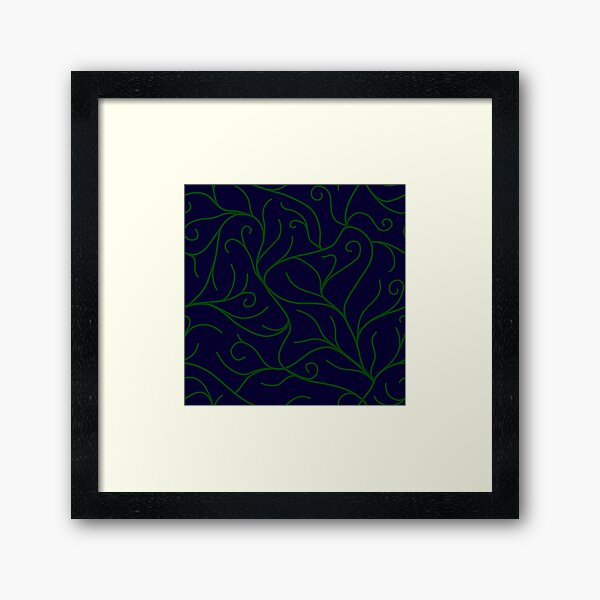 Blue Velvet, Green Vines Framed Art Print