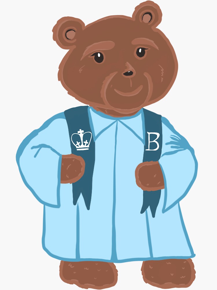 "Barnard Graduating Millie Bear" Sticker for Sale by tiffiosdoodles
