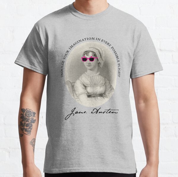 Jane Austen Quote Portrait Pink Classic T-Shirt