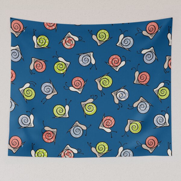 Item preview, Snails on Classic Blue  designed and sold by saint-shores.