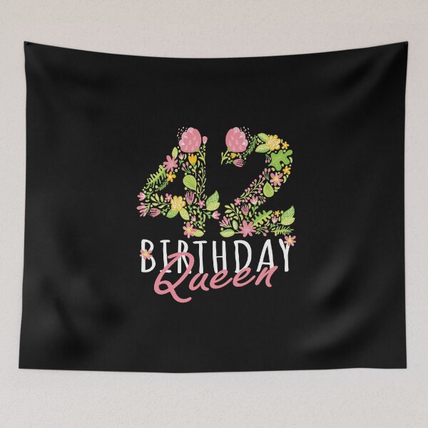 Item preview, 42nd Birthday Queen 42 Years Old Woman Floral B-day Theme graphic designed and sold by Grabitees.