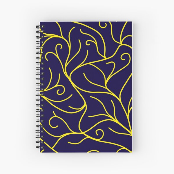 Blue Velvet, Golden Vines Spiral Notebook