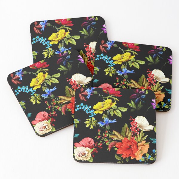 Item preview, Hibiscus roses and colorful flowers floral pattern designed and sold by Rakesh Murugan.