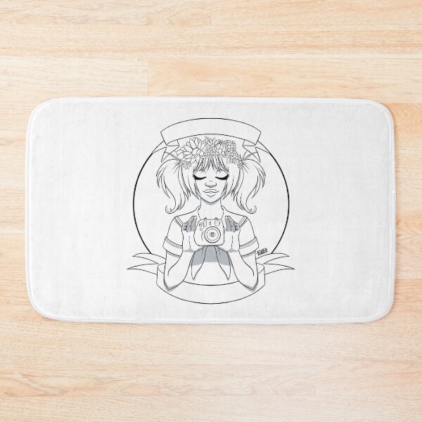 Item preview, Instant Camera Anime Girl Black White Cartoon Coloring Page designed and sold by JessicaAmber.