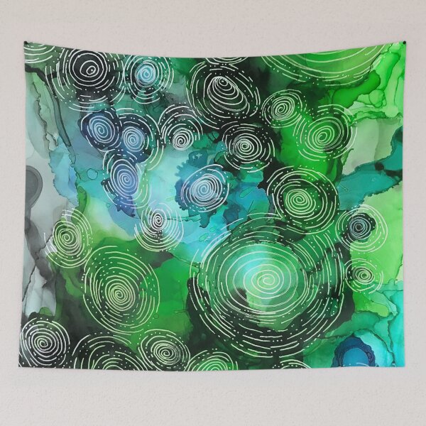 Item preview, Green Circles in motion  designed and sold by Lois Gardiner.
