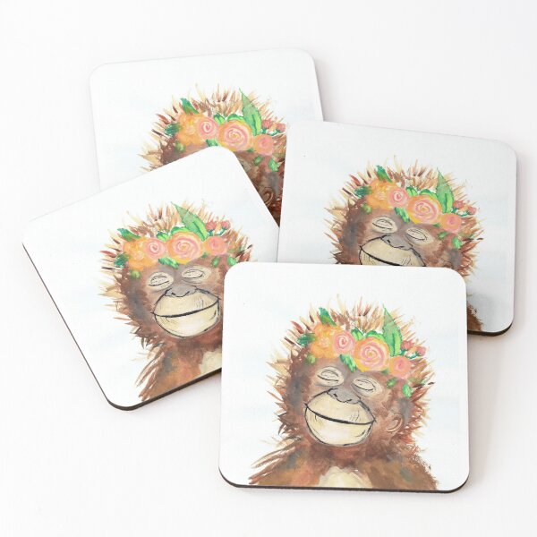 Item preview, Monkey with flower crown designed and sold by Photosbymonnie.