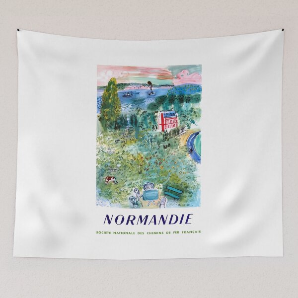 Item preview, 1952 Normandie France Railway Travel Poster designed and sold by retrographics.