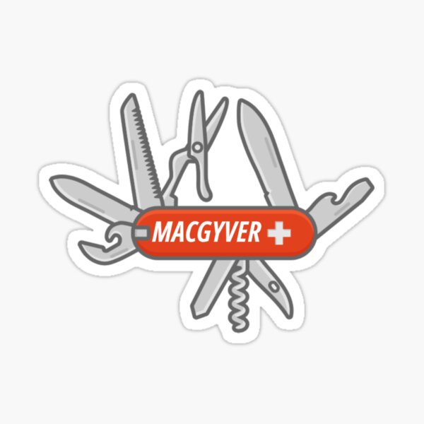 MacGyver Swiss Army Knife Design neu gestartet Sticker