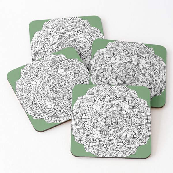 Item preview, Hand drawn mandala - snakes in the garden designed and sold by Augras-art.