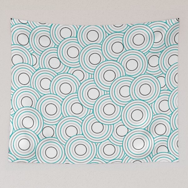 Item preview, white circles with cyan large designed and sold by colorofmagic.