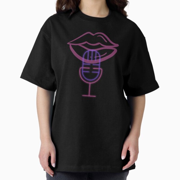 ASMR Headphones and Lips Oversized T-Shirt