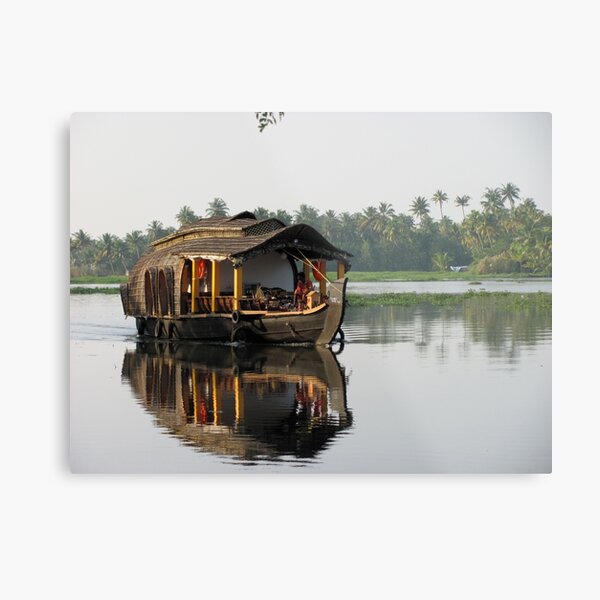 Kerala backwaters house boat Metal Print