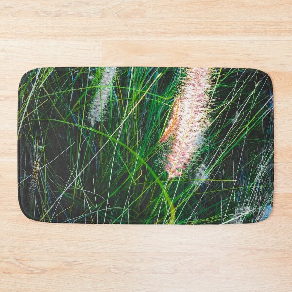 Item preview, green grass field with grass flowers background designed and sold by Mrvell.