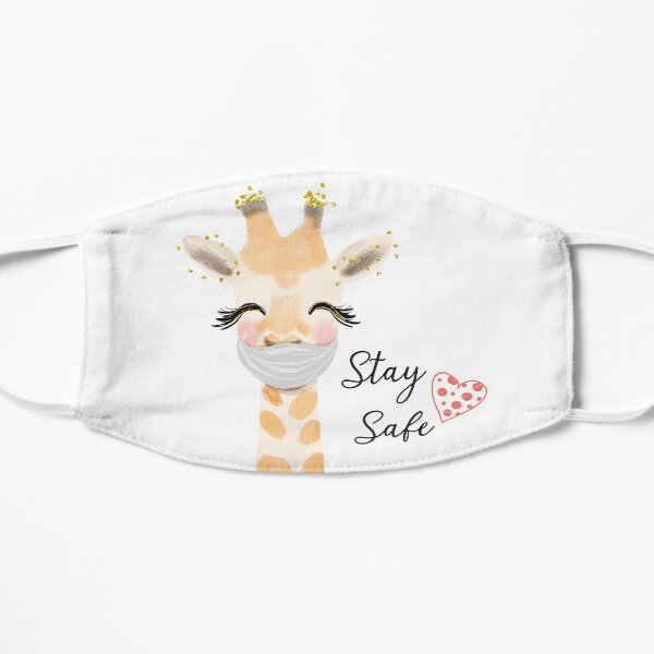 Stay Safe, Giraffe Face mask Flat Mask