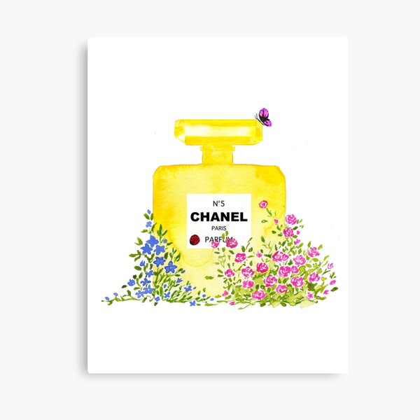 Yellow Perfume - Watercolor Fashion iIllustration Canvas Print