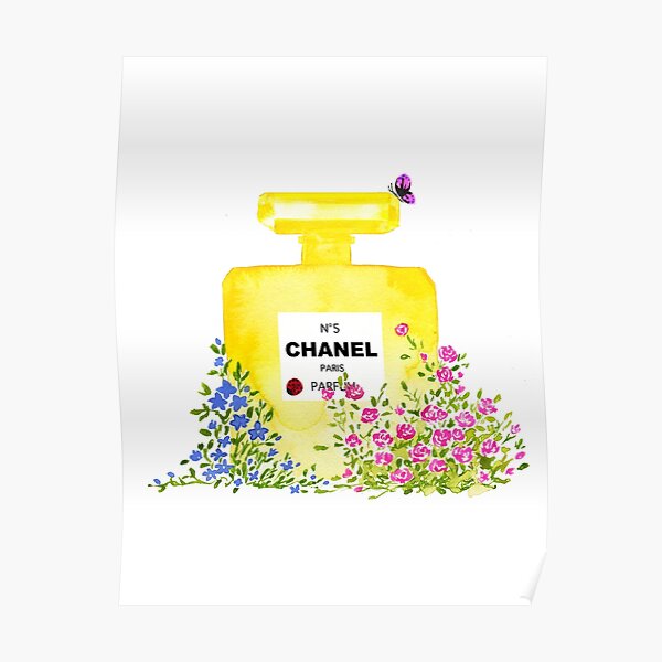 Yellow Perfume - Watercolor Fashion iIllustration Poster