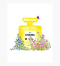 Yellow Perfume - Watercolor Fashion iIllustration Photographic Print