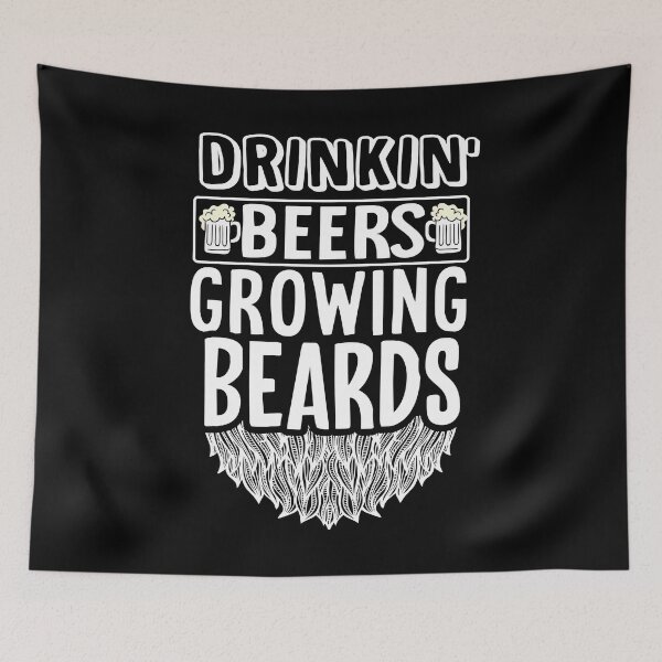 Item preview, Drinking Beers Growing Beards Bearded Mens Gift  designed and sold by 2blackcherries.
