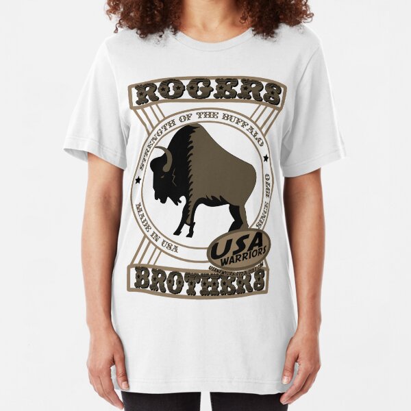 usa warriors buffalo by rogers bros Slim Fit T-Shirt
