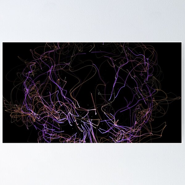 Item preview, Colorful light streaks on black background designed and sold by philippe souvy.