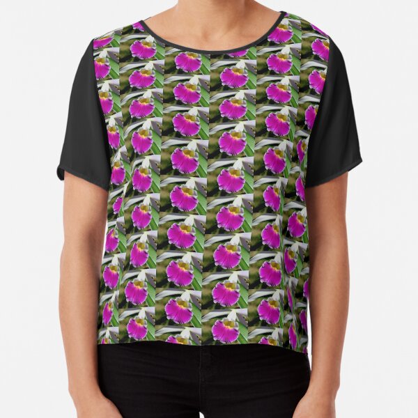 Delicate Orchid Flower Chiffon Top