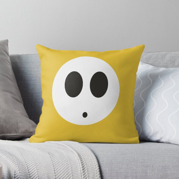 Shy Guy (Yellow) Throw Pillow