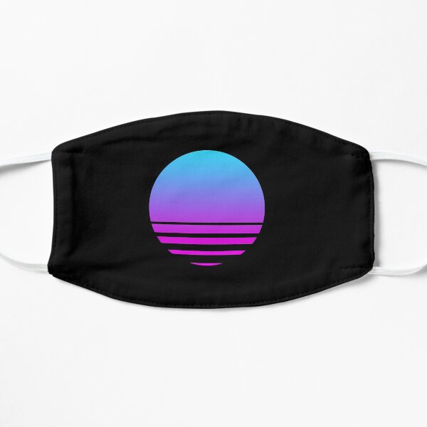 Synthwave Purple Sun Set Flat Mask
