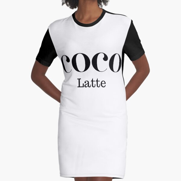 COCO Latte - For the Fashionable Coffee Lover Graphic T-Shirt Dress