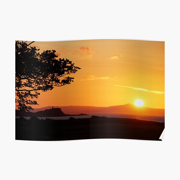 Sunset and Fidra Island Poster