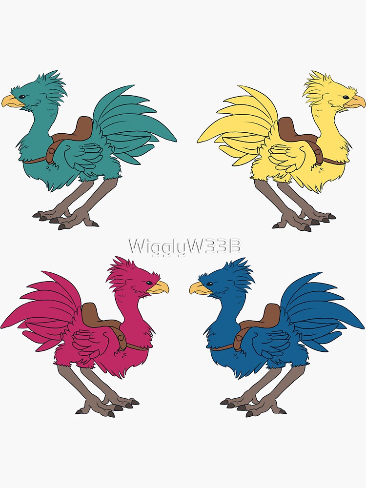 Chocobos Sticker For Sale By Wigglyw33b Redbubble