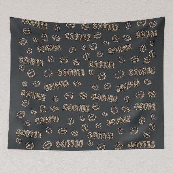 Item preview, Coffee beans on dark background pattern design designed and sold by coffeeapparel.