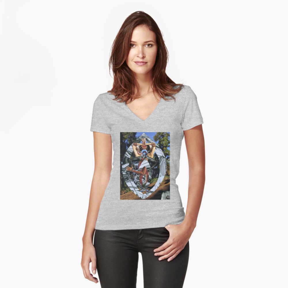 Aperçu de l'œuvre T-shirt moulant col V créée et vendue par atelierdeceza.