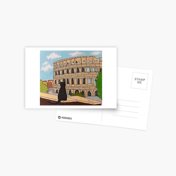 Journal of a Cat in Rome - Colosseum Postcard