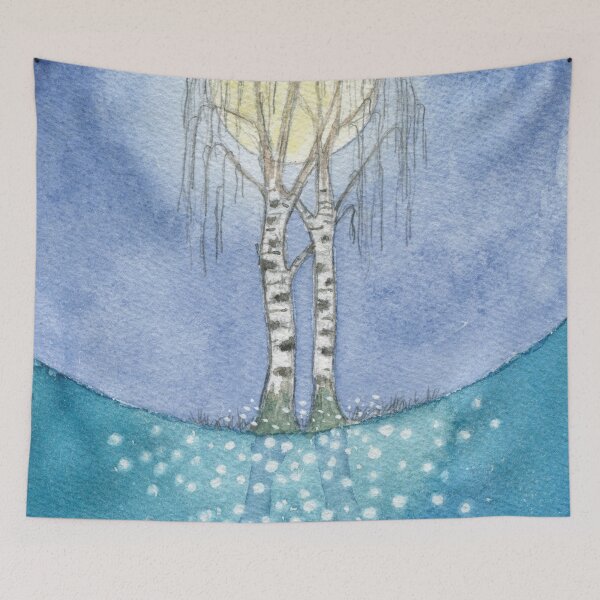 Item preview, Birch trees and full moon designed and sold by hollywutz.