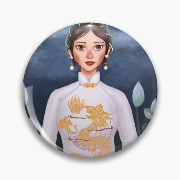 Item preview, Girl in ao dai among lotus designed and sold by quynhdraws.