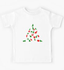 Meowy Christmas Cat Tree Kids Tee