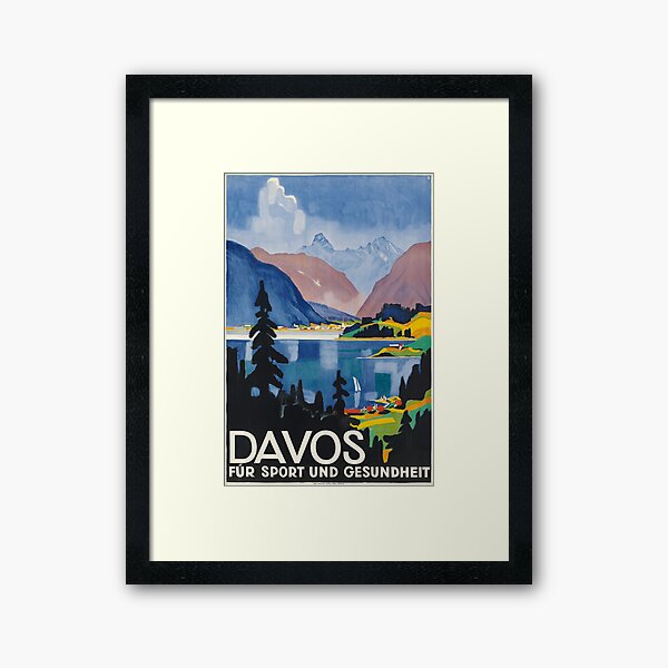 Item preview, Davos vintage travel poster designed and sold by stickart-marek.