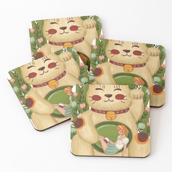 Item preview, Welcoming neko with reading girl inside designed and sold by quynhdraws.
