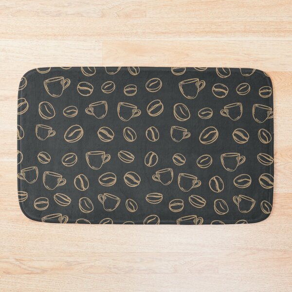 Item preview, Coffee mugs and beans on dark background pattern design designed and sold by coffeeapparel.