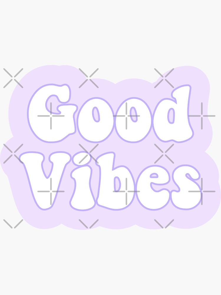 Thumbnail 3 of 3, Sticker, good vibes groovy purple designed and sold by Pastel-PaletteD.