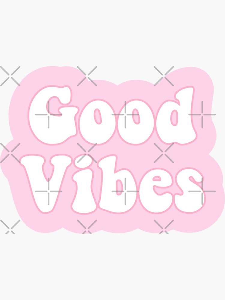 Thumbnail 3 of 3, Sticker, good vibes groovy pink designed and sold by Pastel-PaletteD.