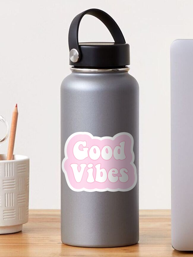 Thumbnail 1 of 3, Sticker, good vibes groovy pink designed and sold by Pastel-PaletteD.
