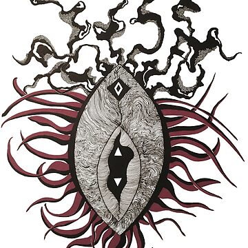 Artwork thumbnail, initially created with Indian ink and Bordeaux posca by atelierdeceza